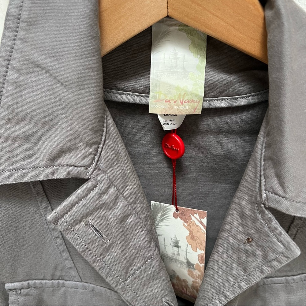 New Military Utiliy Jacket Blazer Camo Stripe Fitted Academia Preppy Da Nang NWT - Picture 11 of 14